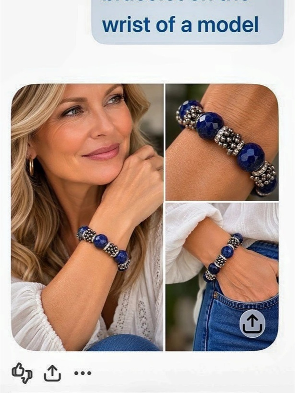 Rocki Gorman signed lapis lazuli and heavy Sterling silver statement bracelet